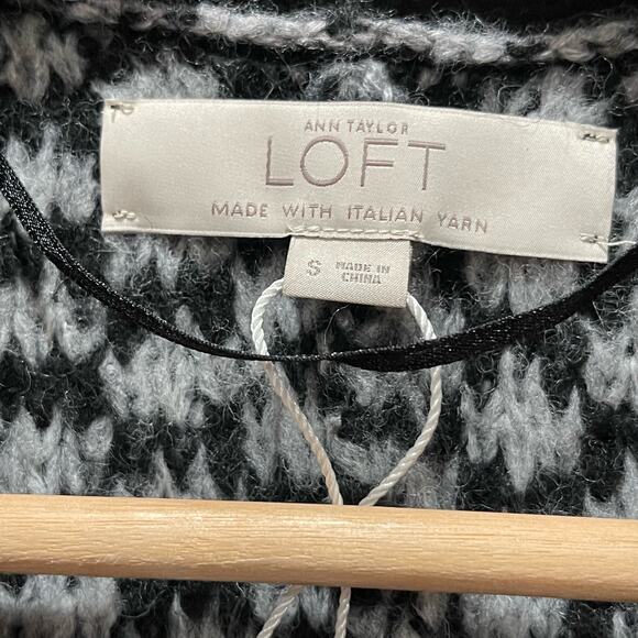 NEW LOFT Knit Fringe Open Front Cardigan Size Small - Picture 6 of 9